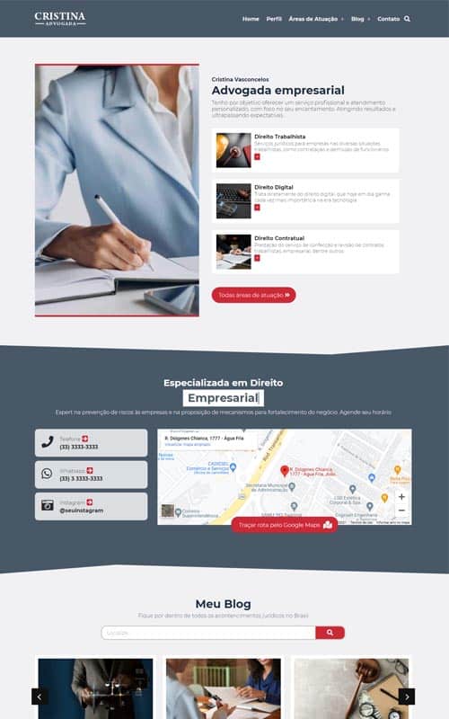 Modelo de site jurídico para advogados autônomos e escritórios de advocacia