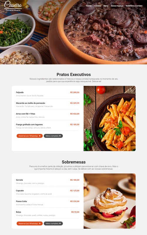 Modelo de Site para Restaurante, pizzaria, churrascaria, lanchonete e hamburgueria